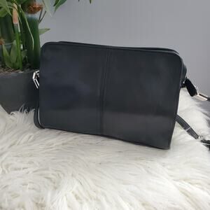 Liz Claiborne Leather By Co. Black Soft Leather Crossbody Bag Purse